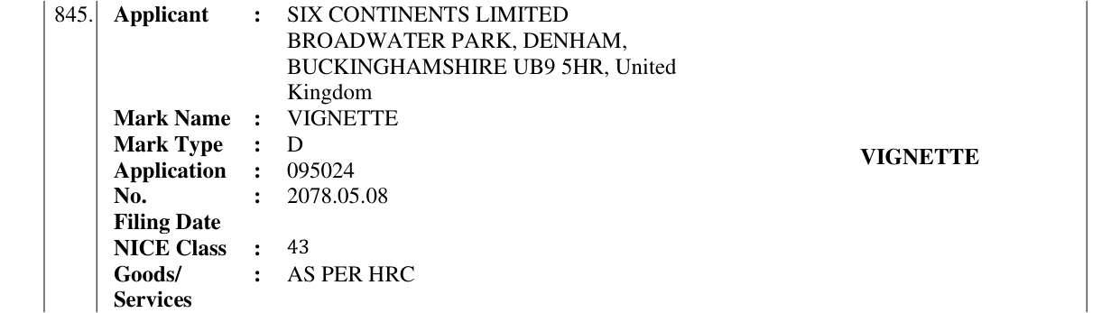 Original bulletin entry for VIGNETTE
