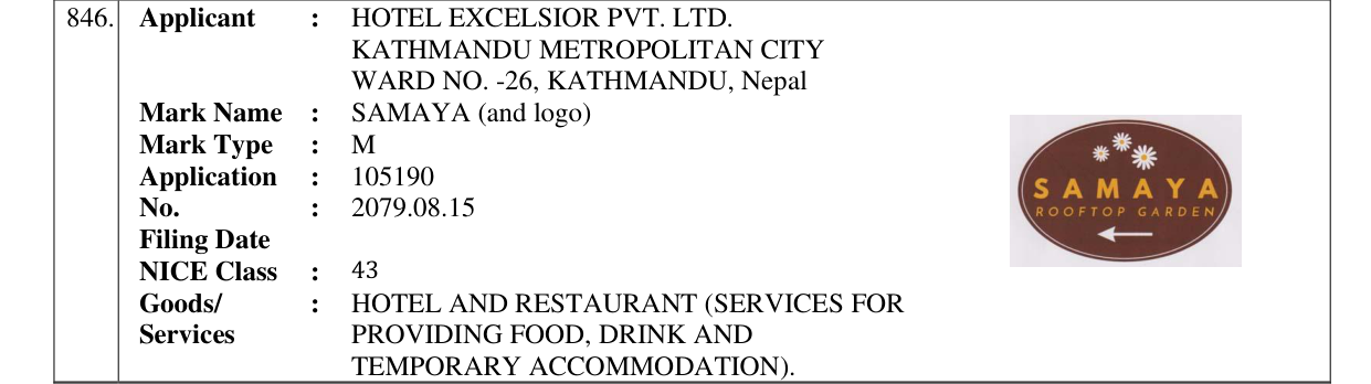 Original bulletin entry for SAMAYA (and logo)