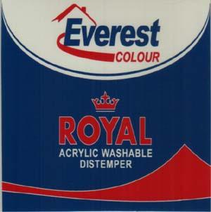 ROYAL ACRYLIC WASHABLE DISTEMPER (and logo) trademark logo
