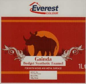 GAINDA BUDGET SYNTHETIC ENAMEL PAINT (and logo) trademark logo