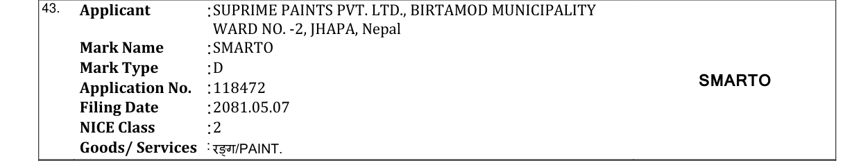Original bulletin entry for SMARTO