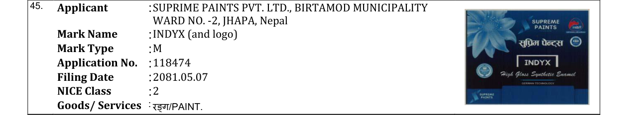 Original bulletin entry for INDYX (and logo)
