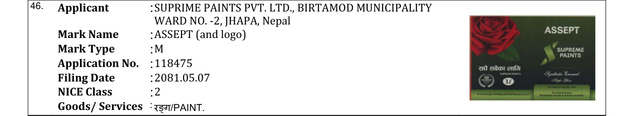 Original bulletin entry for ASSEPT (and logo)