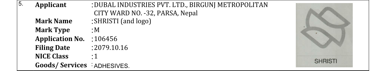 Original bulletin entry for SHRISTI (and logo)