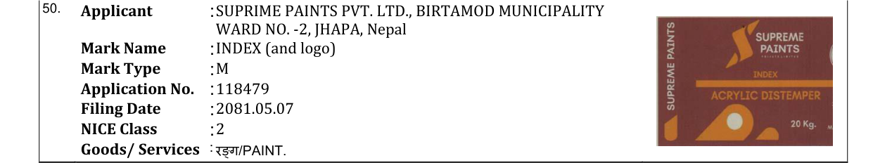 Original bulletin entry for INDEX (and logo)
