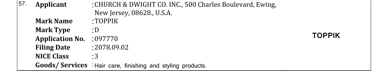 Original bulletin entry for TOPPIK