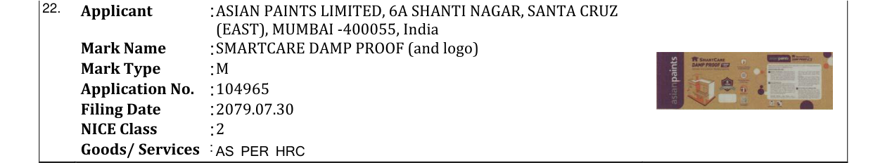 Original bulletin entry for SMARTCARE DAMP PROOF (and logo)