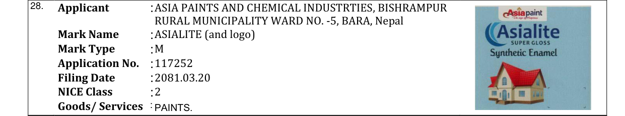 Original bulletin entry for ASIALITE (and logo)