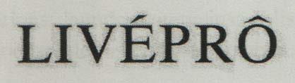 LIVEPRO (and logo) trademark logo