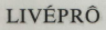 LIVEPRO (and logo) trademark logo