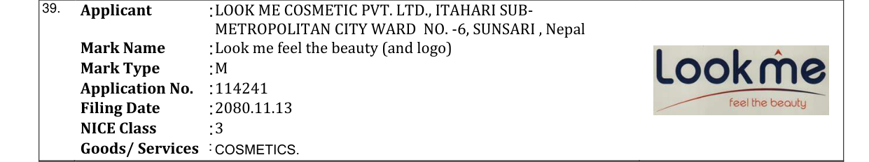 Original bulletin entry for Look me feel the beauty (and logo)