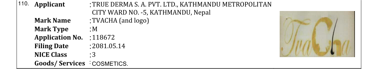 Original bulletin entry for TVACHA (and logo)