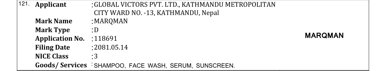 Original bulletin entry for MARQMAN