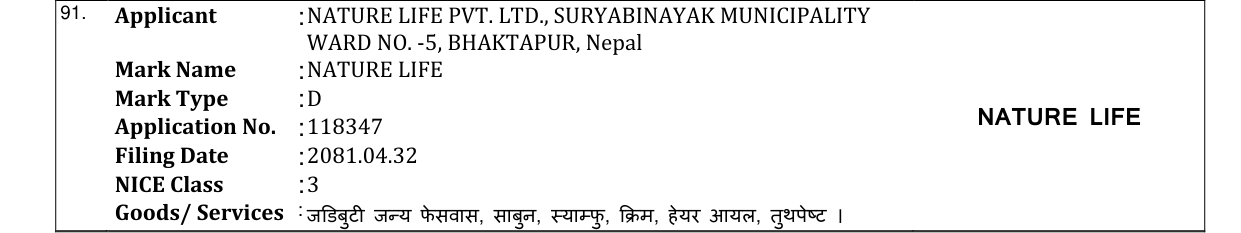Original bulletin entry for NATURE LIFE
