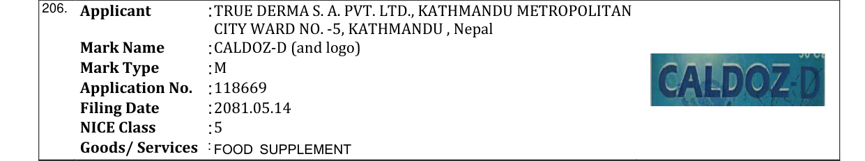 Original bulletin entry for CALDOZ-D (and logo)