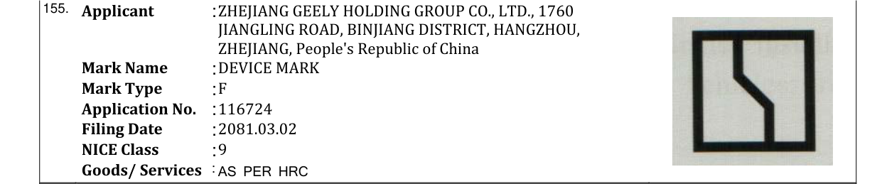 Original bulletin entry for DEVICE MARK