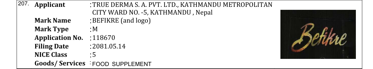 Original bulletin entry for BEFIKRE (and logo)