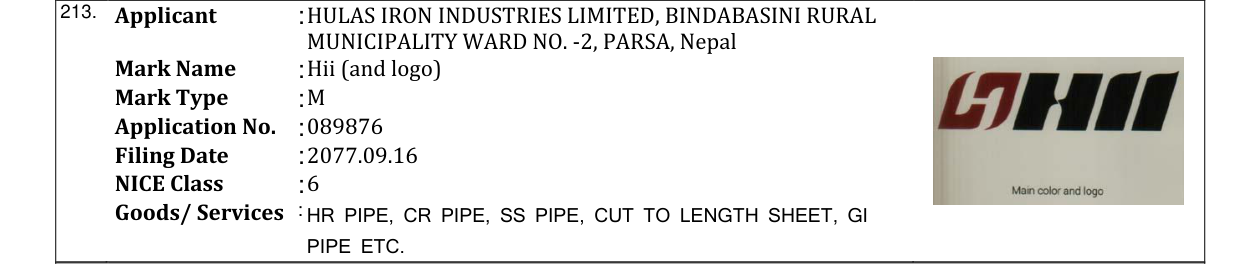 Original bulletin entry for Hii (and logo)