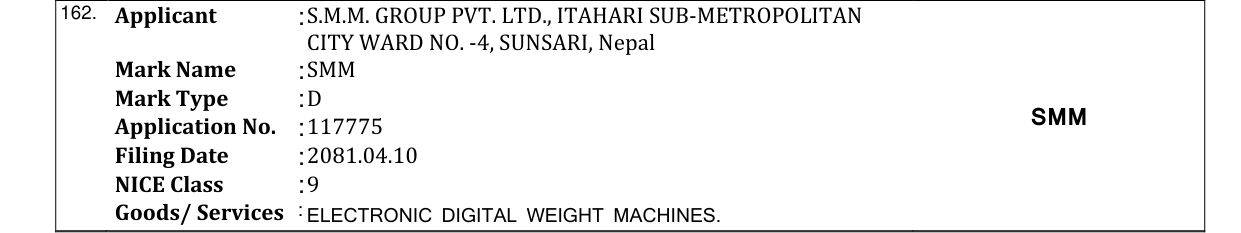 Original bulletin entry for SMM
