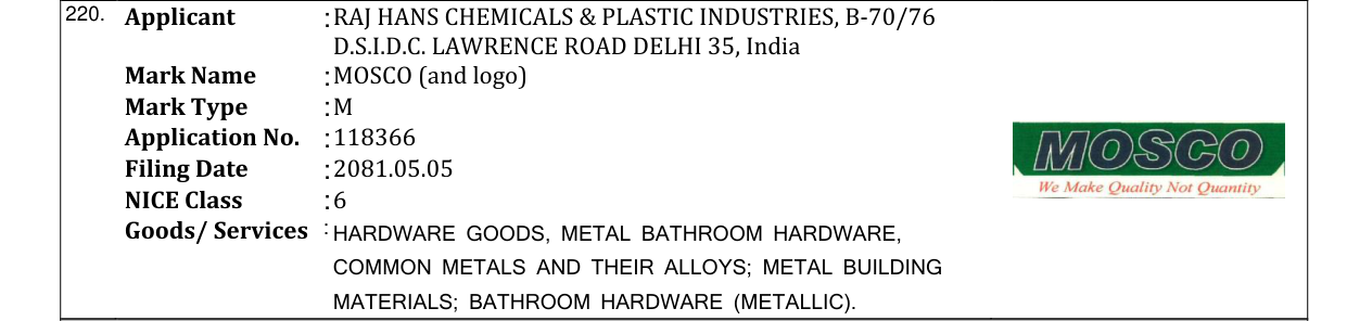 Original bulletin entry for MOSCO (and logo)