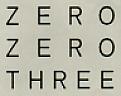 ZERO ZERO THREE (and logo) trademark logo
