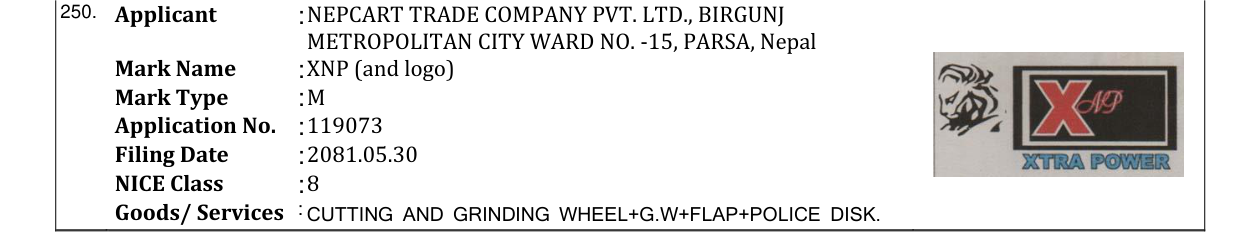Original bulletin entry for XNP (and logo)