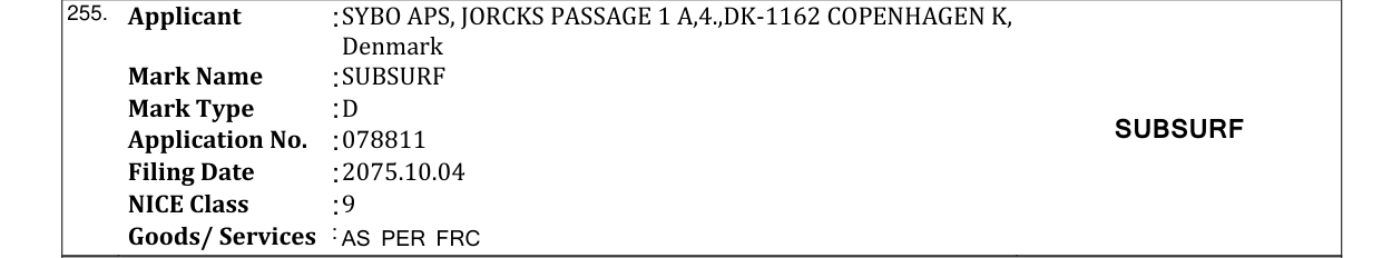 Original bulletin entry for SUBSURF