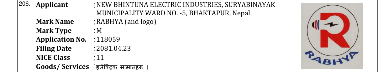 Original bulletin entry for RABHYA (and logo)