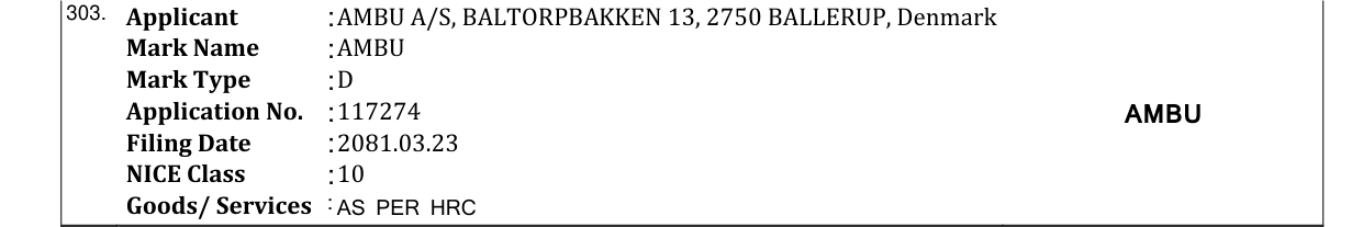 Original bulletin entry for AMBU
