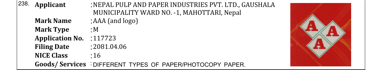 Original bulletin entry for AAA (and logo)