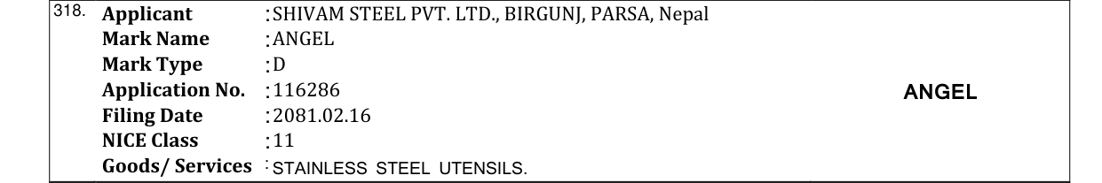 Original bulletin entry for ANGEL