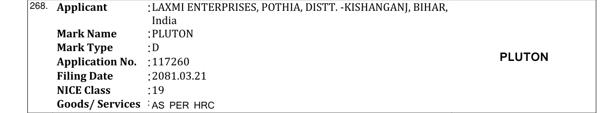 Original bulletin entry for PLUTON