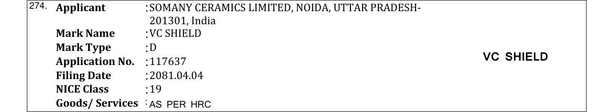 Original bulletin entry for VC SHIELD