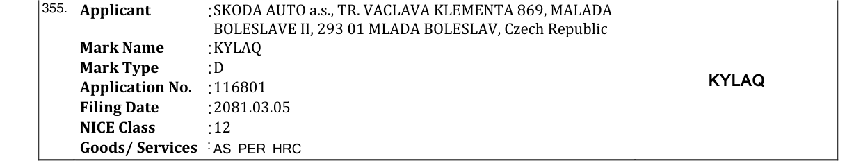Original bulletin entry for KYLAQ