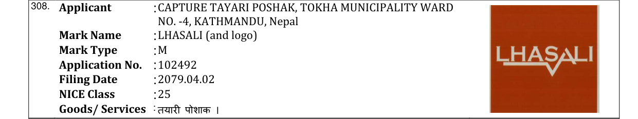 Original bulletin entry for LHASALI (and logo)