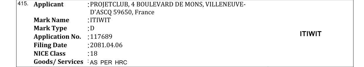 Original bulletin entry for ITIWIT