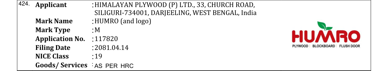 Original bulletin entry for HUMRO (and logo)