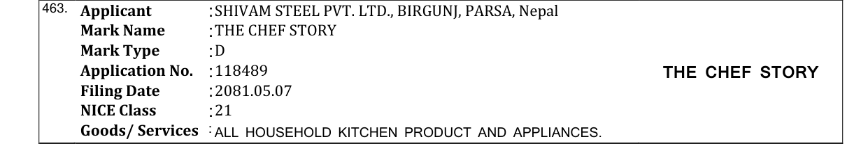 Original bulletin entry for THE CHEF STORY