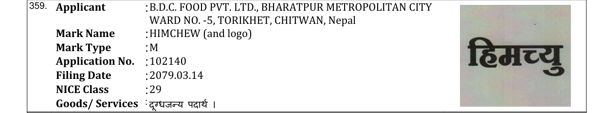 Original bulletin entry for HIMCHEW (and logo)
