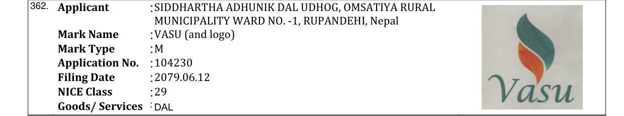 Original bulletin entry for VASU (and logo)