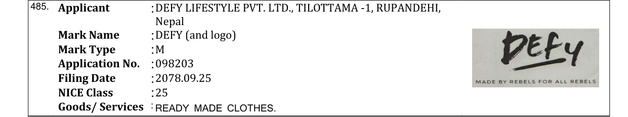 Original bulletin entry for DEFY (and logo)