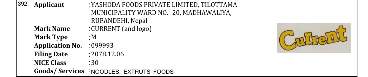 Original bulletin entry for CURRENT (and logo)