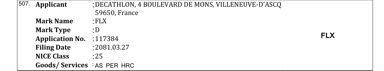 Original bulletin entry for FLX