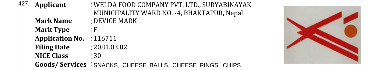 Original bulletin entry for DEVICE MARK
