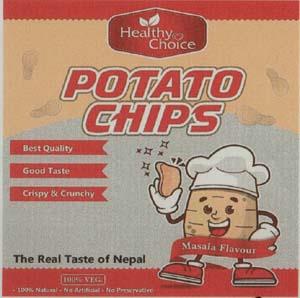 HEALTHY CHOICE POTATO CHIPS (and logo) trademark logo