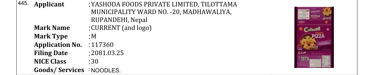 Original bulletin entry for CURRENT (and logo)