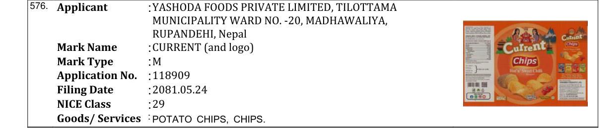 Original bulletin entry for CURRENT (and logo)