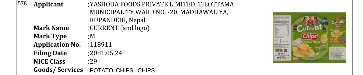 Original bulletin entry for CURRENT (and logo)
