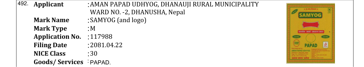Original bulletin entry for SAMYOG (and logo)