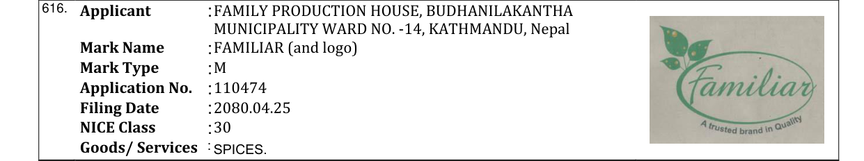 Original bulletin entry for FAMILIAR (and logo)